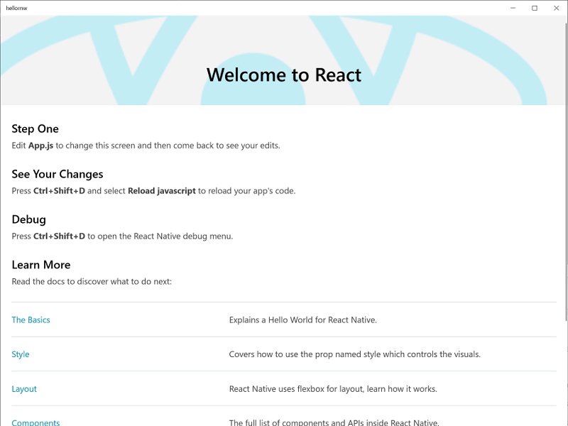React Native for Windows 環境構築