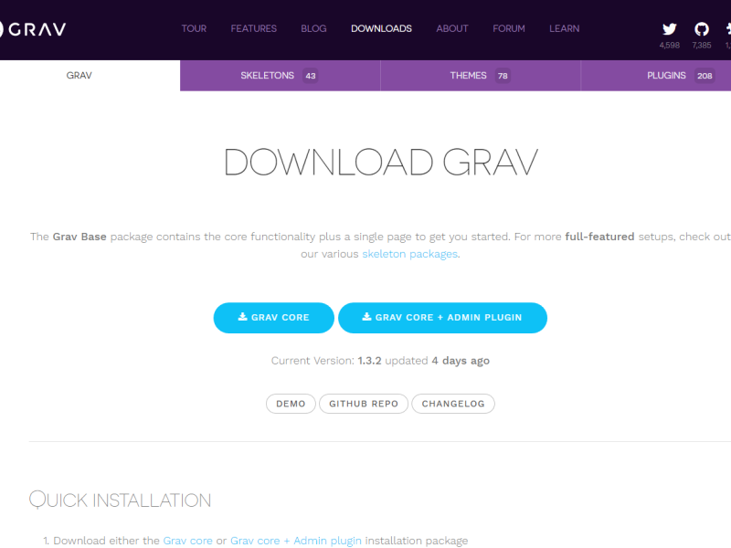 Grav のインストールとマルチサイト構築